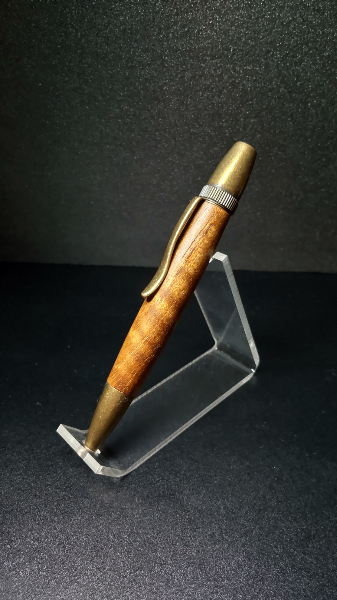 天然木のボールペン＊カーリーチーク＊縮み杢＊チーク＊回転式 ＊プレゼント＊お祝い＊誕生日