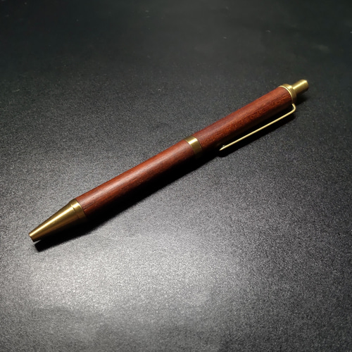 天然木のボールペン＊アンティークキューバンマホガニー＊ノック式