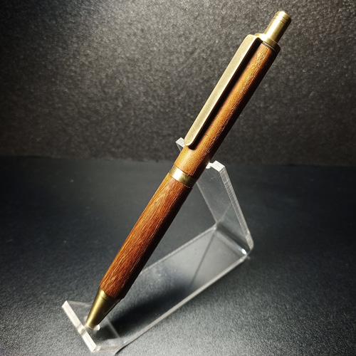 本柘植ノック式ボールペン 御蔵島柘植 瘤杢 椿油仕上げ ノック式