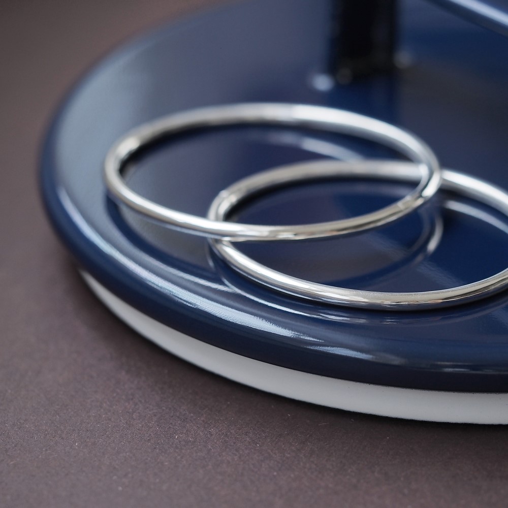 2コset) 内甲丸 ペア バングル シルバー925