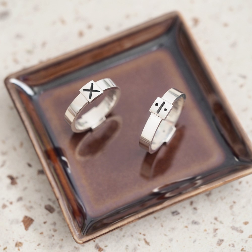 2コset）÷ わる × かける ペア リング シルバー925