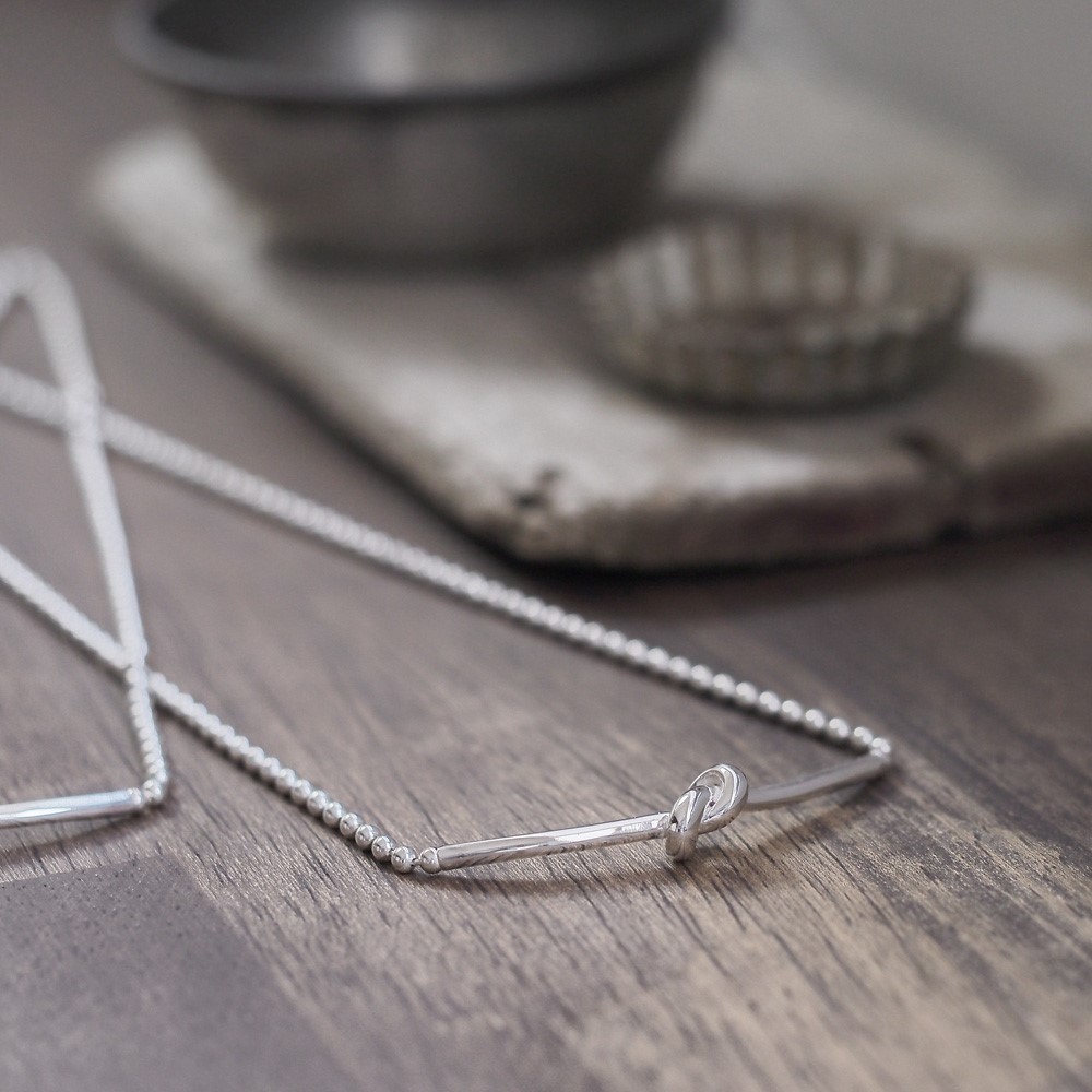 2コset）Musubi ボールチェーン ペア ネックレス シルバー925