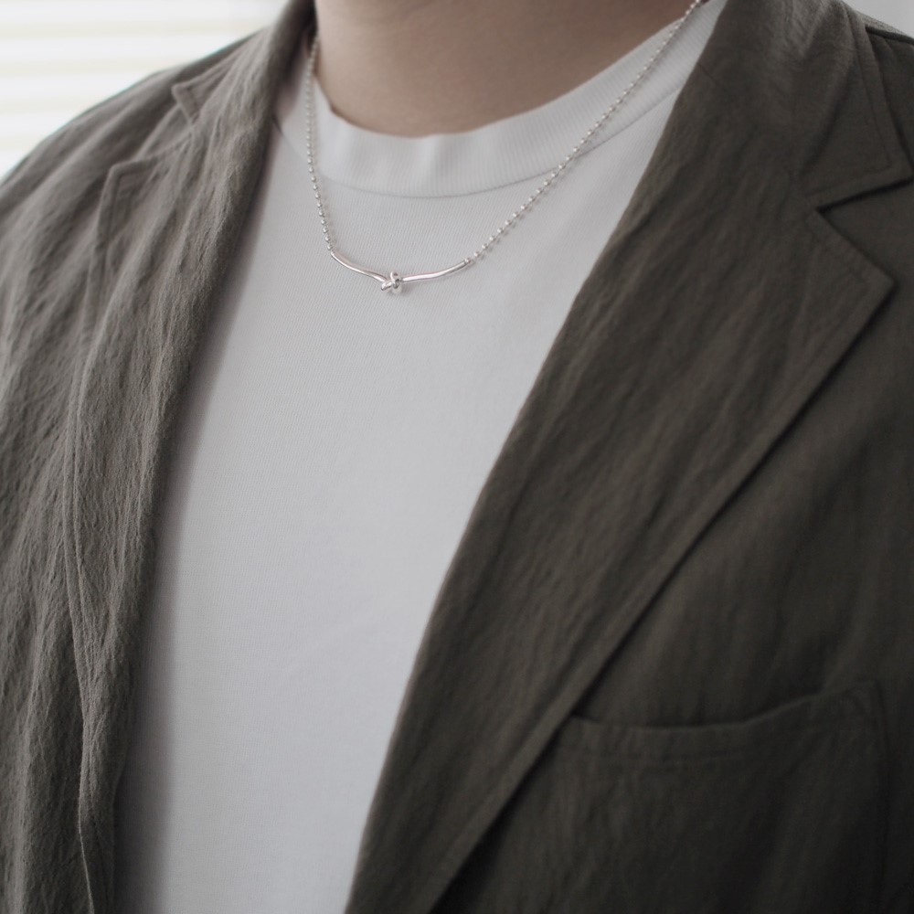 2コset）Musubi ボールチェーン ペア ネックレス シルバー925