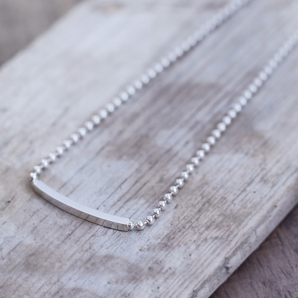 Bar ボールチェーン メンズ ネックレス シルバー925 ネックレス