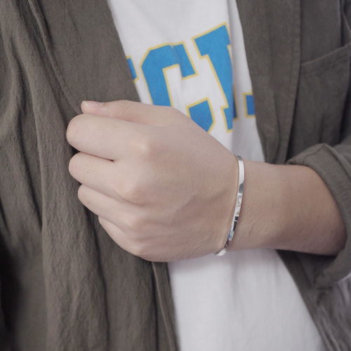 シルバー925 Silver プレーンバングル/フルハンドメイド/ブレスレット シンプル メンズ バングル シルバー925 ブレスレット・バングル