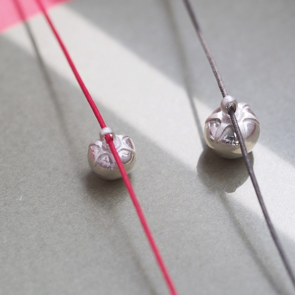 2コset) トマト 紐 ペア ネックレス シルバー925