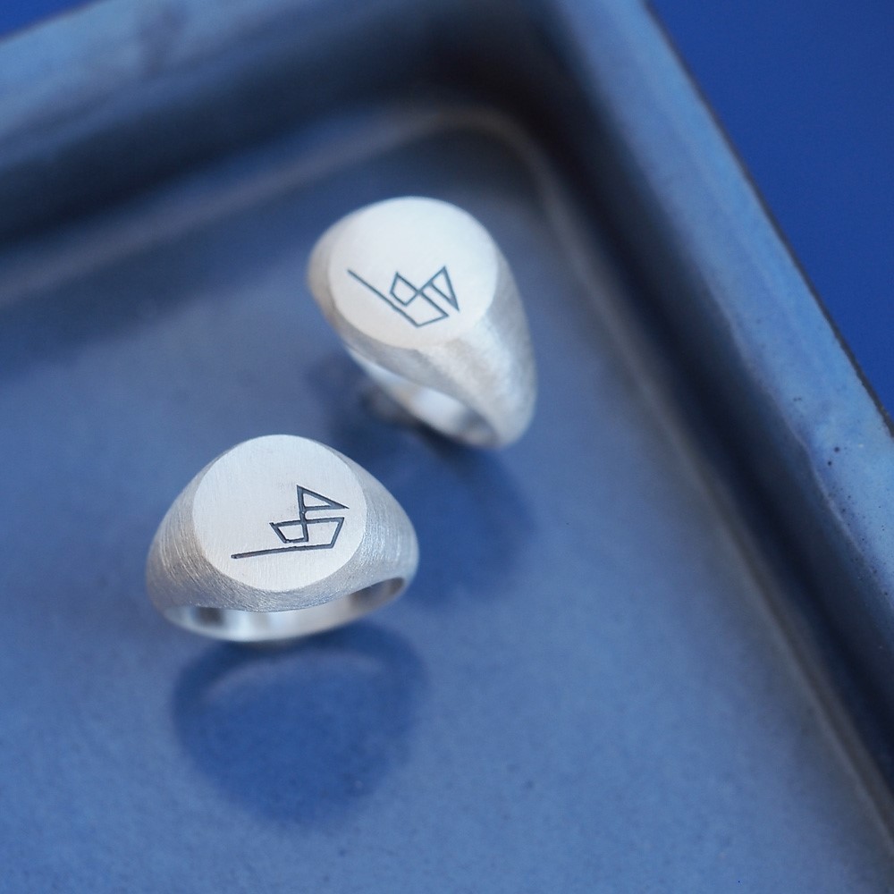 艶消し ヨット ペア リング シルバー925