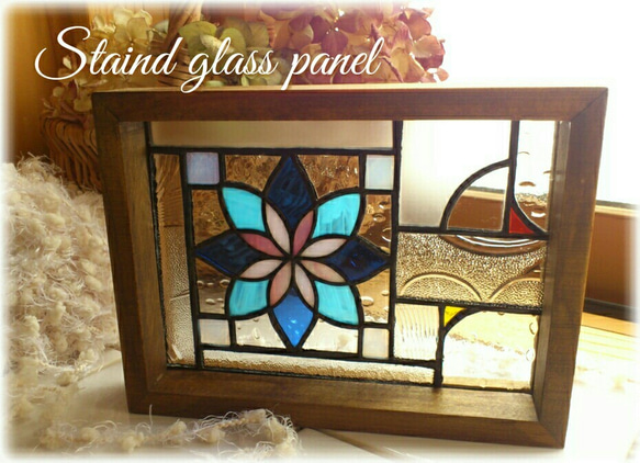 ステンドグラス レトロフラワー ミニパネル その他インテリア