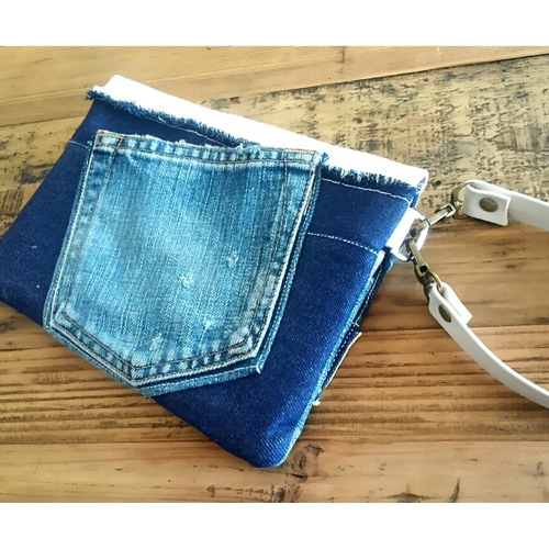 一点物*フリンジデニムリメイク*☆マルチケース*☆