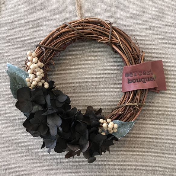 antique wreath no.12/bk 17cm 1枚目の画像