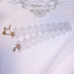 ★Stephan Lea★螺旋の白い糸チョーカー 1枚目の画像