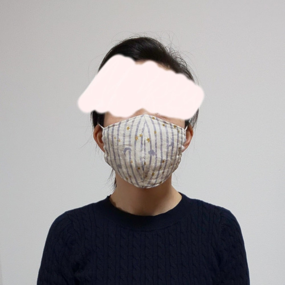 立体マスク 大人サイズ（オリーブカラーのサクランボ） 3枚目の画像