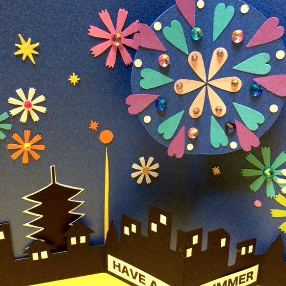 夏休みに作ろう大きく飾れる花火カード〔A4サイズ〕 6枚目の画像