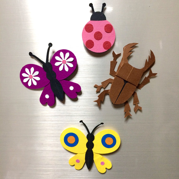 　昆虫の森マグネット単品（蝶ピンク） 4枚目の画像