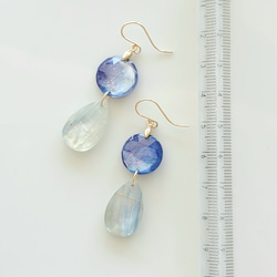 〜搖擺〜藍晶石和青金石K14gf耳環/耳環 第6張的照片