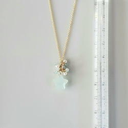 《限量1件》Lucky☆Aqua Chalcedony K14gf Star Necklace 第5張的照片