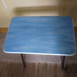 折り畳み式テーブル　ワークテーブル　・作業台　シャビーブルーのグラデーション 3枚目の画像