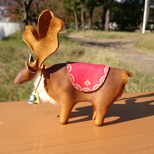 革の赤鼻トナカイ(大人) その他人形 ノップ 通販 6378641｜Creema