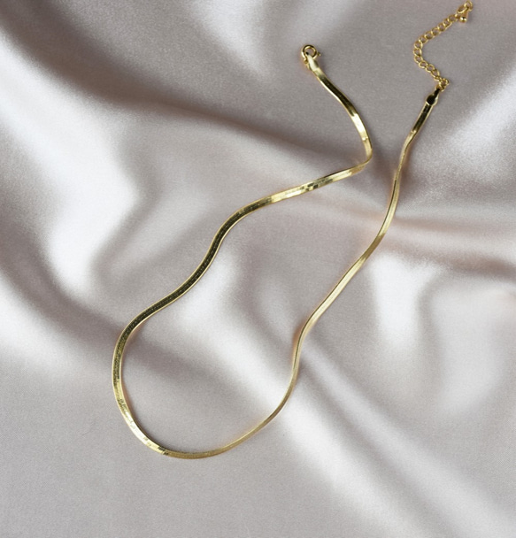 黃銅蛇鏈麻花鏈 鎖骨鏈頸鍊雙鏈設計 第4張的照片
