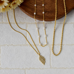 福袋三件組 黃銅珍珠多層次長短鏈 鎖骨鏈 第2張的照片