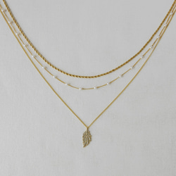 福袋三件組 黃銅珍珠多層次長短鏈 鎖骨鏈 第3張的照片