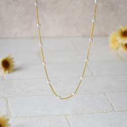 福袋三件組 黃銅珍珠多層次長短鏈 鎖骨鏈 第8張的照片