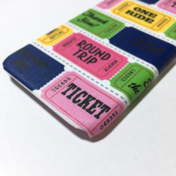 【Xperia/GALAXY/iPhone】ポップカラーチケット柄 スマホケース 3枚目の画像