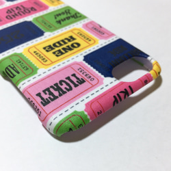 【Xperia/GALAXY/iPhone】ポップカラーチケット柄 スマホケース 4枚目の画像