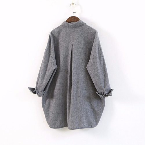 秋 大きいサイズ グレー ブラウス 長袖 シャツ レディース シャツ