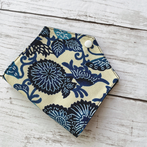 沖縄・紅型マスクケース☆琉球紅型生成り・青☆仮置き場☆メンズにも  