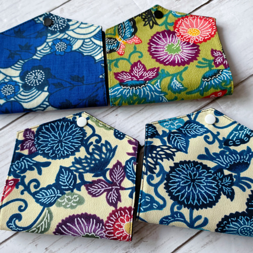 沖縄・紅型マスクケース☆琉球紅型青☆仮置き場☆メンズにも♪ その他  