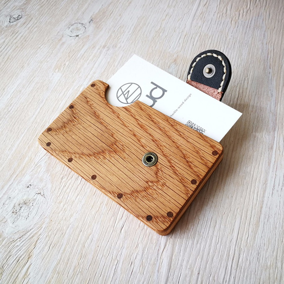 a card case オーク×ブラウン　- 無垢材と本革の名刺入れ - 4枚目の画像