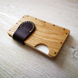 a card case オーク×パープル　- 無垢材と本革の名刺入れ - 1枚目の画像