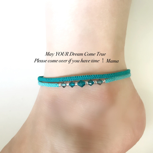 ミサンガ アンクレット 藍色