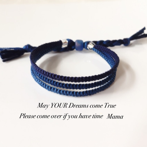 再販×7》ネイビーグラデーションミサンガブレスレット ブレスレット