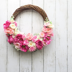 Wreath de Rose ピンクローズのリースブーケ 5枚目の画像