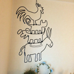 ブレーメンの音楽隊＊ワイヤーアート 2枚目の画像