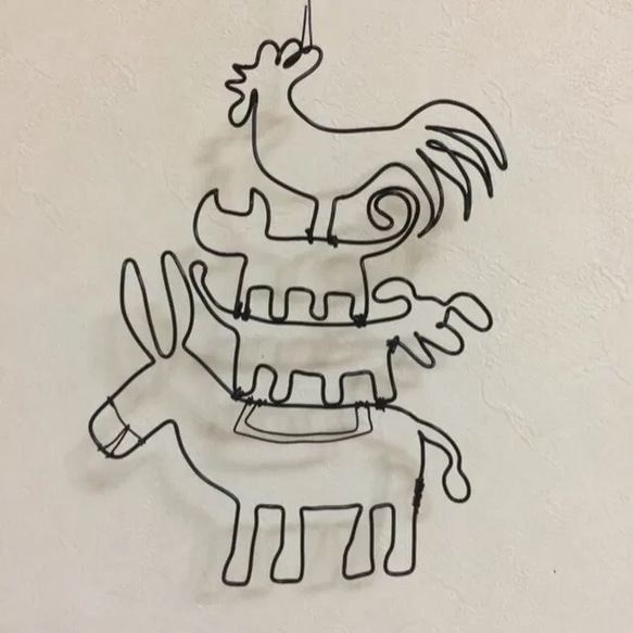 ブレーメンの音楽隊＊ワイヤーアート 3枚目の画像