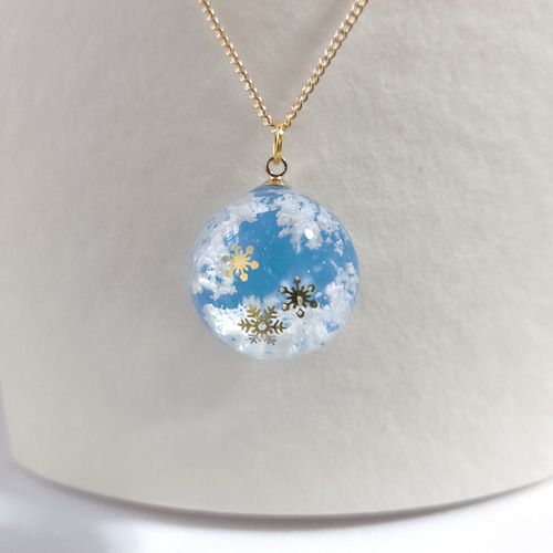 冬の新作＊~あなただけの空～雪の結晶とキラキラ輝く青空と雲の球体