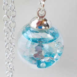 人魚姫からの贈り物～マーメイドとシェルとパールのガラスドームネックレス 7枚目の画像