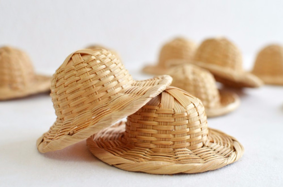 ちいさな麦わら帽子 2個セット φ7cm ○竹○ #659 ドール・人形