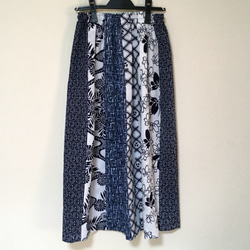 浴衣リメイク Ｙ パッチワーク ギャザースカート  コットン  浴衣スカート 着物リメイク  着物スカート 5枚目の画像