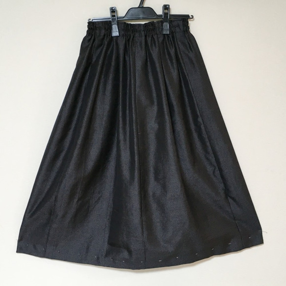 着物リメイク GG  ギャザースカート シルク   着物スカート 3枚目の画像