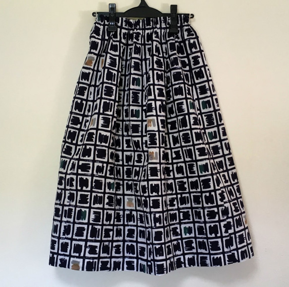 浴衣リメイク Ｐ ギャザースカート フリーサイズ 着物 コットン 1枚目の画像