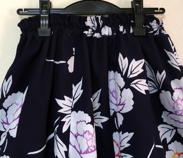 浴衣リメイク Ｄ  ミニスカート  着物リメイク  コットン フリーサイズ 2枚目の画像