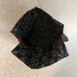 着物リメイク 巾着袋 Ｑ 大島 シルク 和風 ポシェット きんちゃく 4枚目の画像