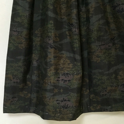 着物リメイク Ｎ 大島 ギャザースカート シルク   着物スカート 3枚目の画像