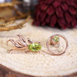 GOLD FISH - Peridot 18K Rose Gold Plated Silver Unbalance 4枚目の画像