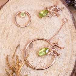 GOLD FISH - Peridot 18K Rose Gold Plated Silver Unbalance 6枚目の画像