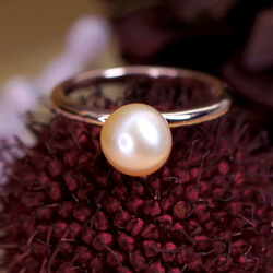 ENCHANTED – Pink Pearl 18K Rose Gold Plated Silver Ring 4枚目の画像